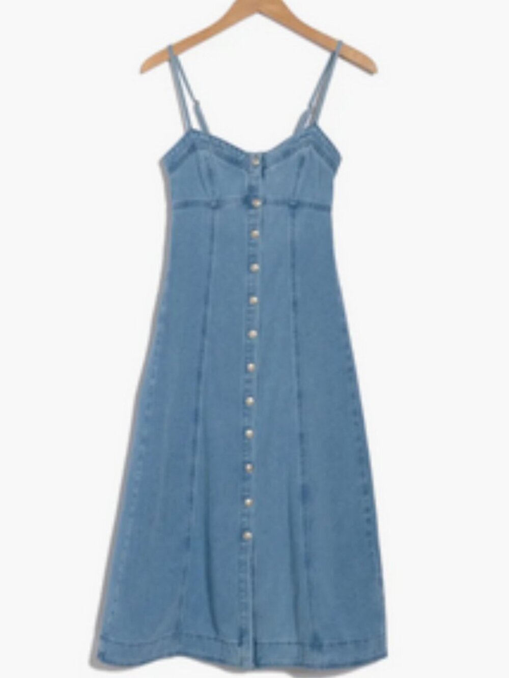 Lush Button Front Denim Midi Dress.  Sz: S